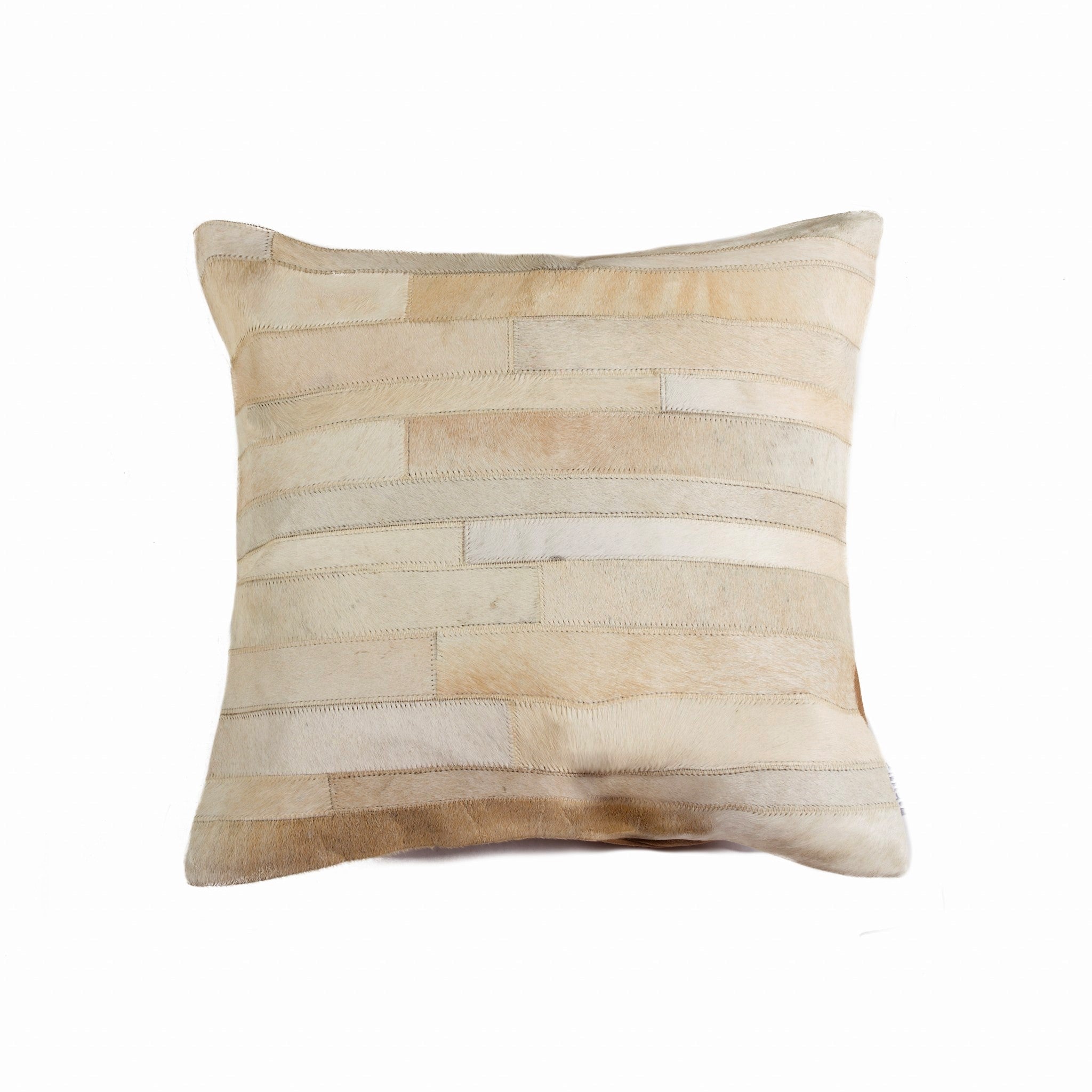 18" Tan Cowhide Throw Pillow-2