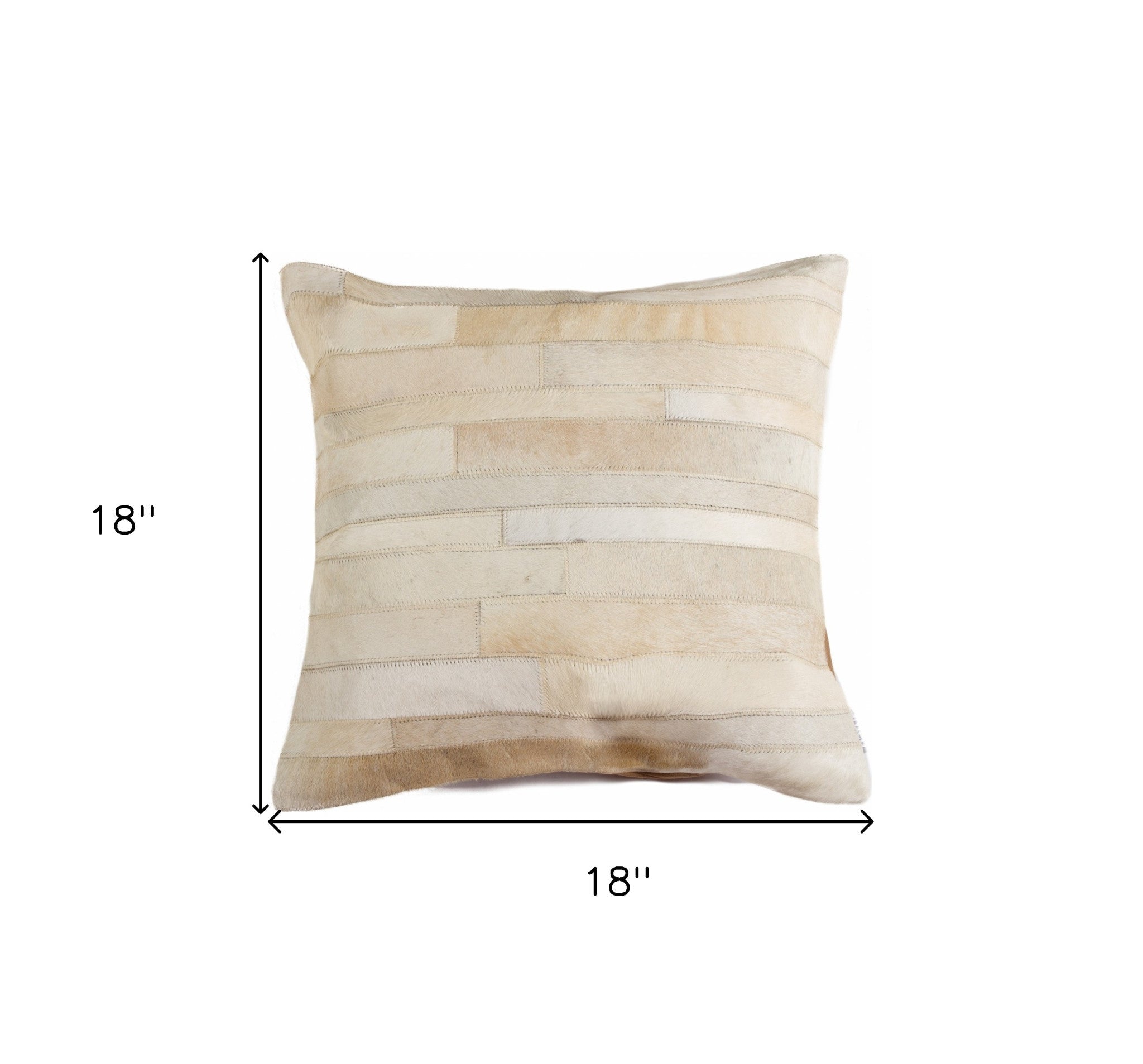 18" Tan Cowhide Throw Pillow-7